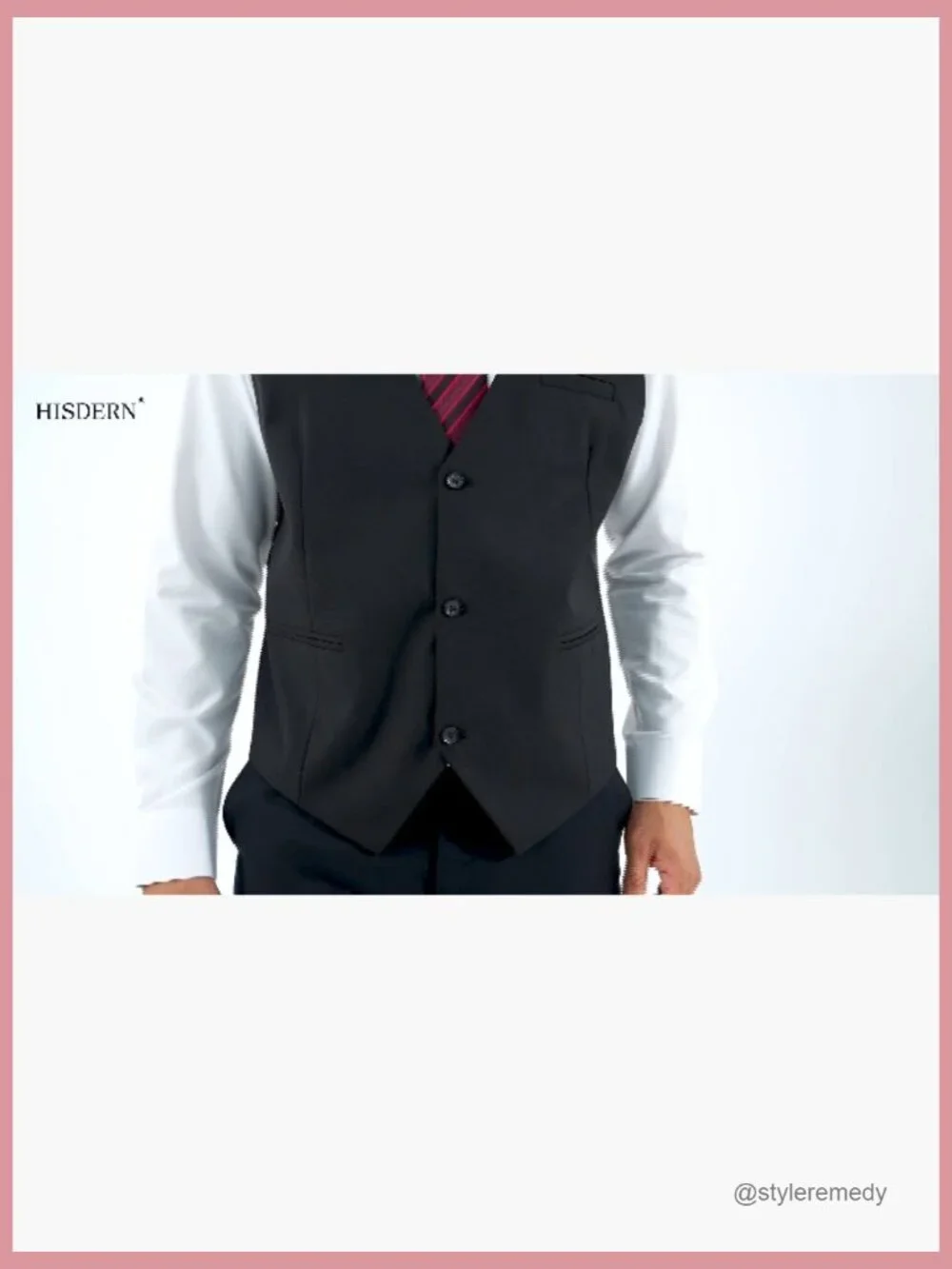 Polyester Rayon Men's Dress Vest V-Neck Adjustable Waistcoat Formal